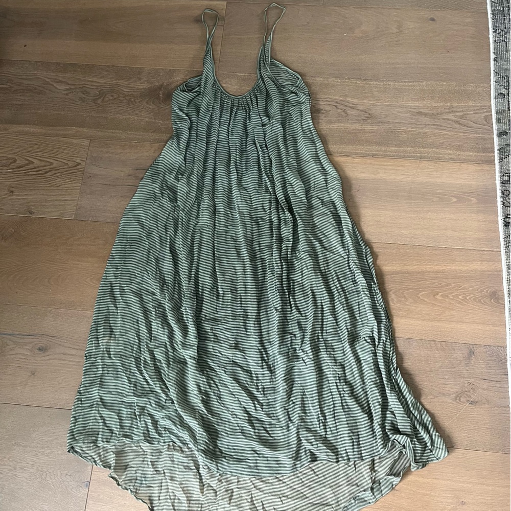 Mikoh swimwear sheer striped green cover dress